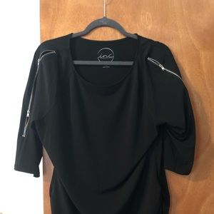 INC Zip Shoulder Top